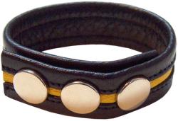 Cock Strap Cuir ''Bande Couleur'' - Jaune