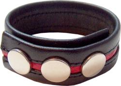 Cock Strap Cuir ''Bande Couleur'' - Rouge