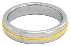 Donut Cockring Chrome - Bande Jaune - 45 mm