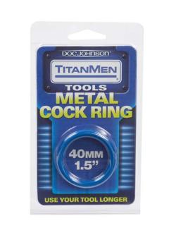Metal CockRing - TitanMen - 40 mm - Bleu