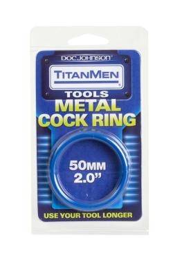 Metal CockRing - TitanMen - 50 mm - Bleu