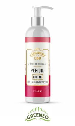 Creme de massage ''rgles'' CBD ''PERIOD'' - Greeneo - 100 ml