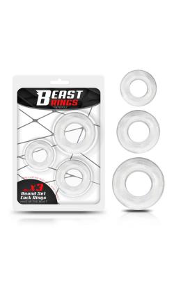 set cockrings transparents beast rings
